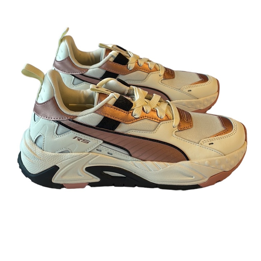 NIB PUMA RS-T White Black & Rose Gold Metallic Sneakers - Various Sizes - Picture 10 of 11